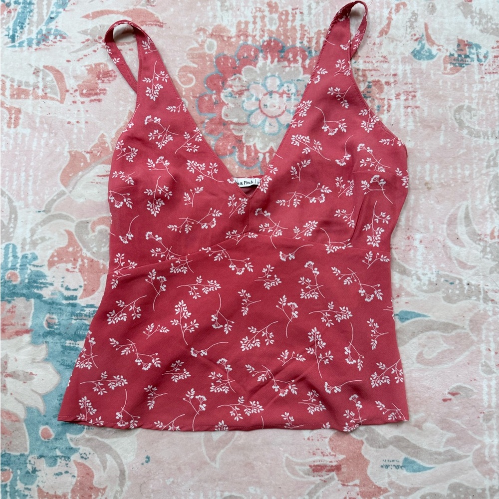 Abercrombie & Fitch Red Floral Camisole